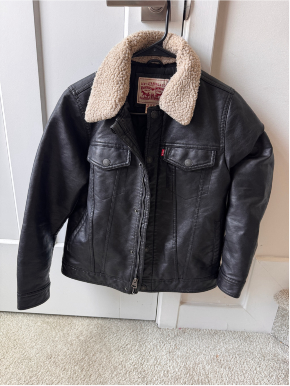 Levi's Faux Leather Jacket Black Big Boys Size M (10/12)